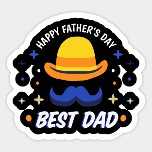 Happy Fathers Day Moustaches Sticker